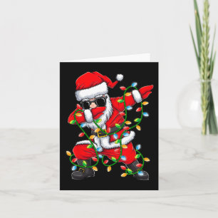 Dabbing Santa Xmas Lights Girls Boys Kids Christma Card