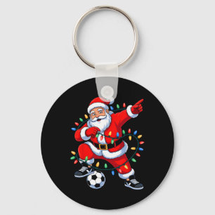 Dabbing Santa Xmas Lights Soccer Christmas Boys Me Key Ring