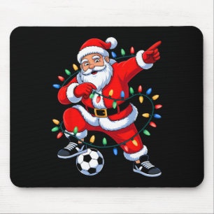Dabbing Santa Xmas Lights Soccer Christmas Boys Me Mouse Pad