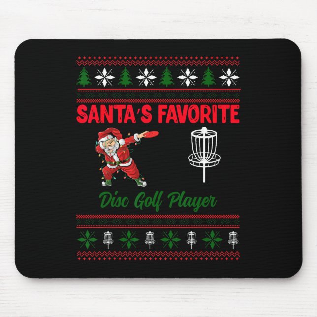 Dabbing Santa's Favourite Disc Golf Player Christm Mouse Pad (Front)