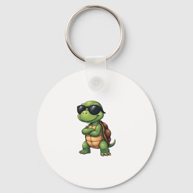 Dabbing Sea Turtle Animal Lover Save The Turtles ( Key Ring (Front)