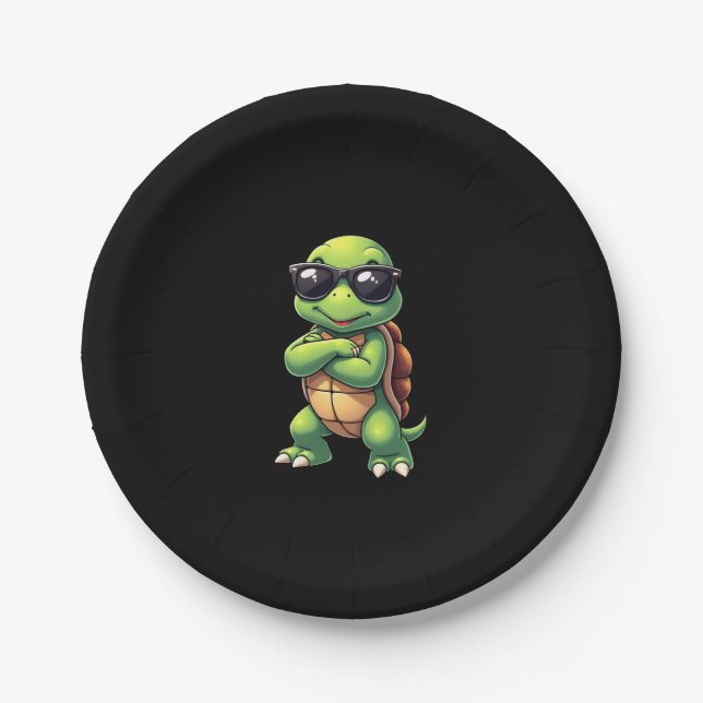 Dabbing Sea Turtle Animal Lover Save The Turtles ( Paper Plate (Front)