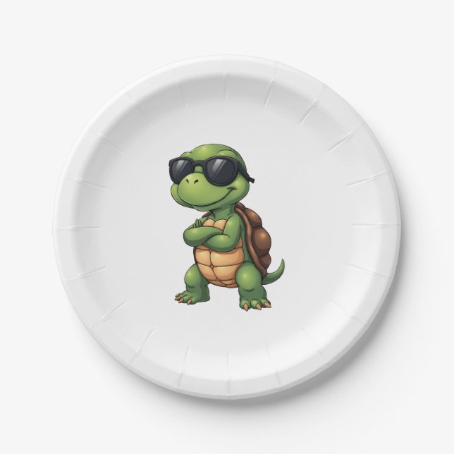 Dabbing Sea Turtle Animal Lover Save The Turtles ( Paper Plate (Front)