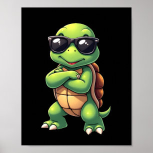 Dabbing Sea Turtle Animal Lover Save The Turtles ( Poster