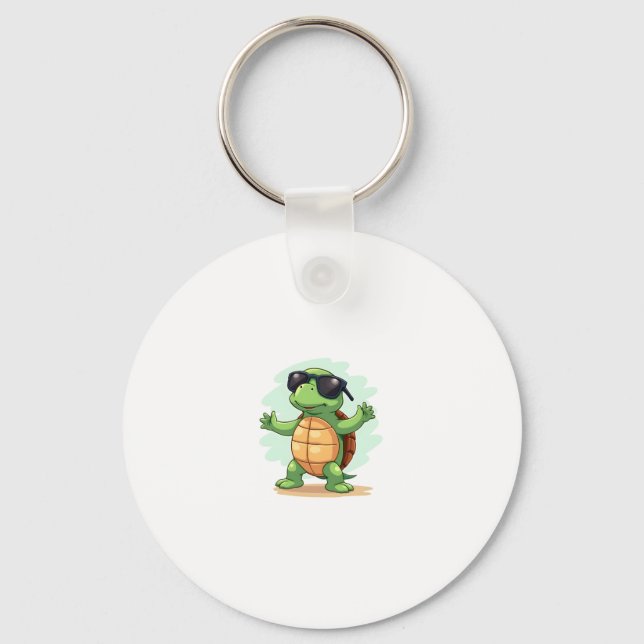 Dabbing Sea Turtle Animal Lover Save The Turtles T Key Ring (Front)