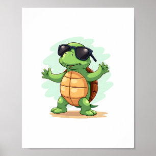 Dabbing Sea Turtle Animal Lover Save The Turtles T Poster