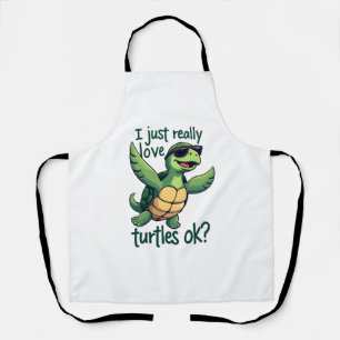 Dabbing Sea Turtle I Just Really Love Turtles Ok_  Apron
