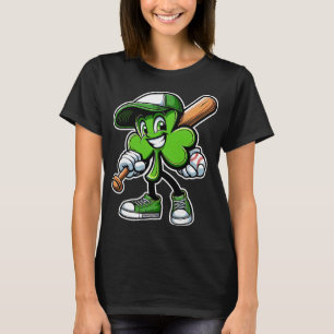 Dabbing Shamrock Baseball Boys Girls St Patricks D T-Shirt