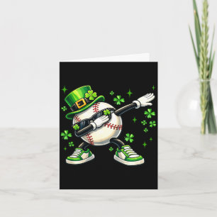 Dabbing shamrock baseball st patrick's day kids bo card
