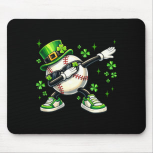 Dabbing shamrock baseball st patrick's day kids bo mouse pad