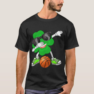 Dabbing Shamrock & Basketball Ball St Patrick's Da T-Shirt