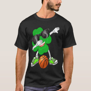 Dabbing Shamrock & Basketball Ball St Patrick's Da T-Shirt