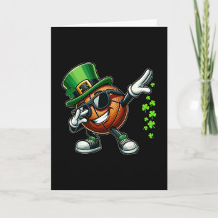 Dabbing Shamrock Sketll Funny St Patrick's Day Kid Card