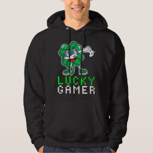 Dabbing Shamrock St Paddy's Day Video Gaming Quote Hoodie