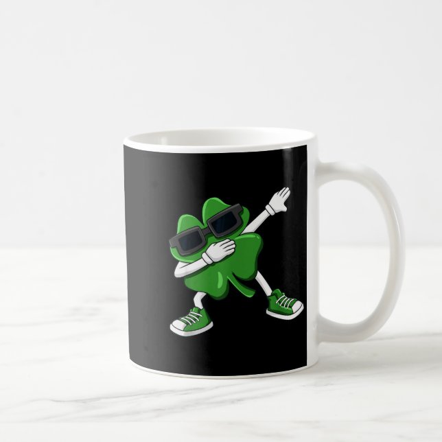 Dabbing Shamrock St Patrick's Day Funny Boys Girls Coffee Mug (Right)