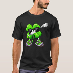 Dabbing Shamrock St Patrick's Day Funny Boys Girls T-Shirt
