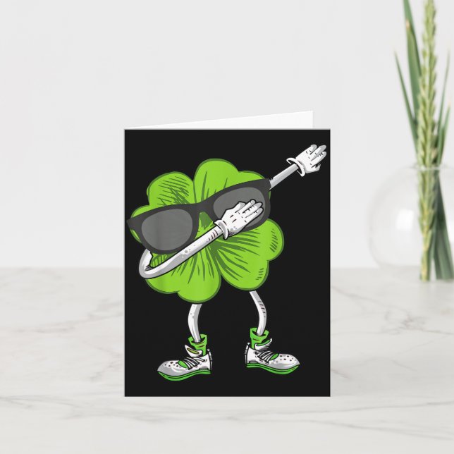 Dabbing Shamrock St Patrick's Day Funny Irish Boys Card (Front)