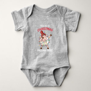 Dabbing Sheep This Is My Christmas Pajama Xmas Baby Bodysuit