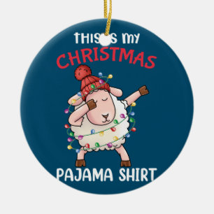 Dabbing Sheep This Is My Christmas Pajama Xmas Ceramic Ornament