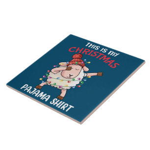 Dabbing Sheep This Is My Christmas Pajama Xmas Ceramic Tile