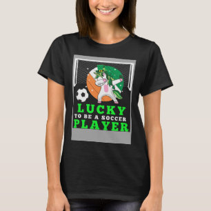 Dabbing Shenanigans Leprechaun Unicorn Soccer Play T-Shirt