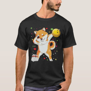 Dabbing Shiba Bowling   Bowling  Boy Girl T-Shirt