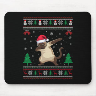 Dabbing Siamese Cat Santa Hat Boys Girls Kids Chri Mouse Pad