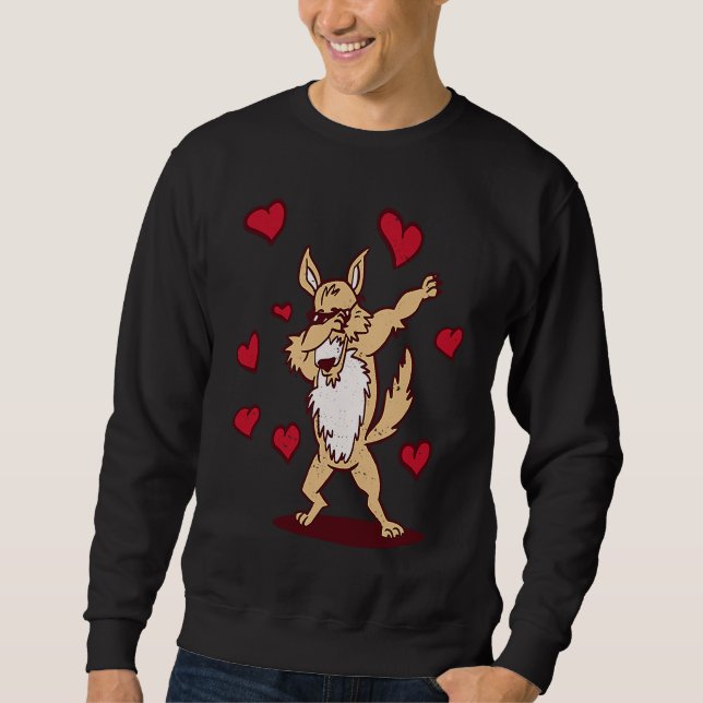 Dabbing Siberian Husky Heart Valentine's Day Dab D Sweatshirt (Front)
