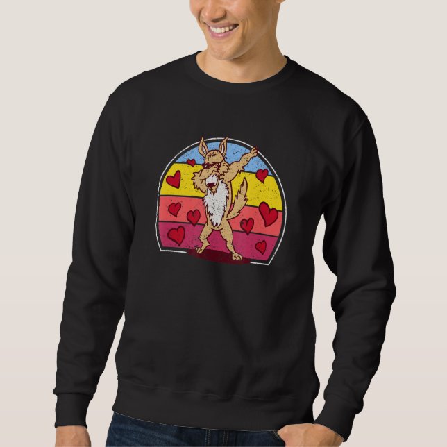 Dabbing Siberian Husky Heart Valentine's Day Dab D Sweatshirt (Front)