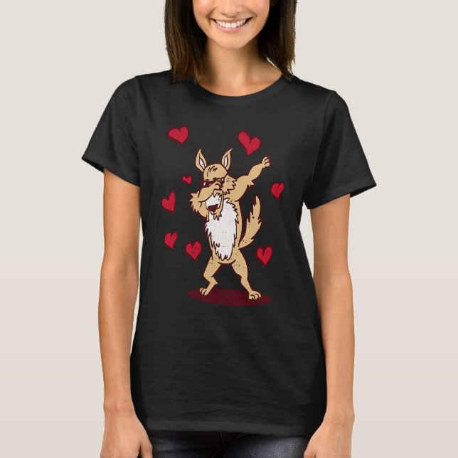 Dabbing Siberian Husky Heart Valentine's Day Dab D T-Shirt (Front)