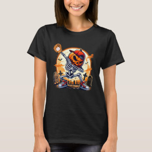 Dabbing Skeleton Baseball Halloween Costume Men Wo T-Shirt