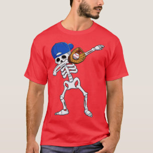 Dabbing Skeleton Baseball Player Halloween For Boy T-Shirt