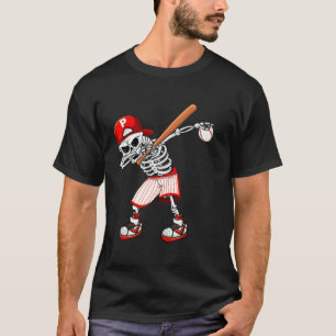 Dabbing Skeleton Baseball Skull Halloween Costume T-Shirt