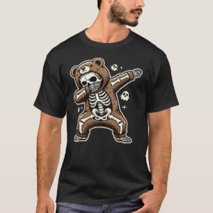 Dabbing Skeleton Bear Costume Halloween Boy Kids T T-Shirt
