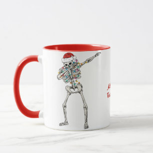 Dabbing Skeleton Christmas Santa Spooky Xmas Mug