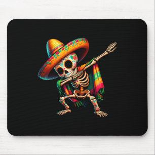 Dabbing Skeleton Cinco De Mayo Sombrero Poncho Mex Mouse Pad