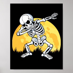 Dabbing Skeleton Costume Dab Dance Men Kids Boys Poster