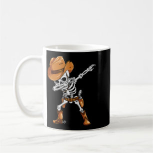 Dabbing Skeleton Cowboy Halloween Boys Men Funny Coffee Mug
