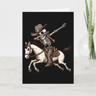 Dabbing Skeleton Cowboy Halloween Costume Kids Boy Card