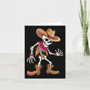 Dabbing Skeleton Cowboy Halloween Costume Kids Boy Card