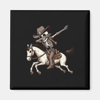 Dabbing Skeleton Cowboy Halloween Costume Kids Boy Magnet