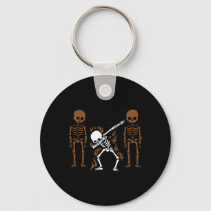 Dabbing Skeleton Dab Dance Halloween Gift Key Ring