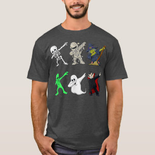 Dabbing Skeleton Dracula Monsters Halloween Men Bo T-Shirt