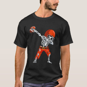 Dabbing Skeleton Football Skull Halloween Costume T-Shirt