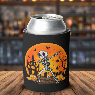 Dabbing Skeleton, Fun Halloween Can Cooler