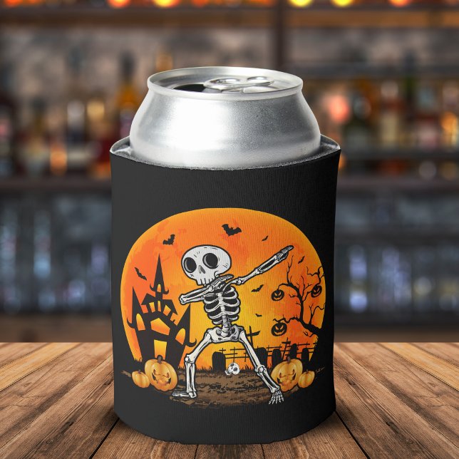 Dabbing Skeleton, Fun Halloween Can Cooler (Creator Uploaded)