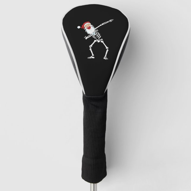 Dabbing skeleton funny Christmas  gift   Golf Head Cover (Front)