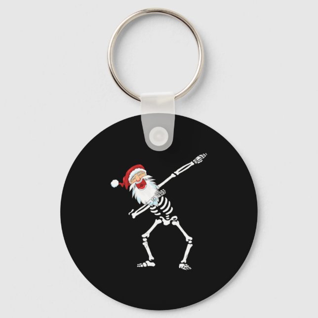 Dabbing skeleton funny Christmas  gift   Key Ring (Front)