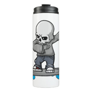 Dabbing Skeleton Funny Halloween Skater Thermal Tumbler
