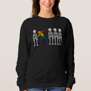 Dabbing Skeleton Gay Lesbian Lgbt Pride Halloween Sweatshirt